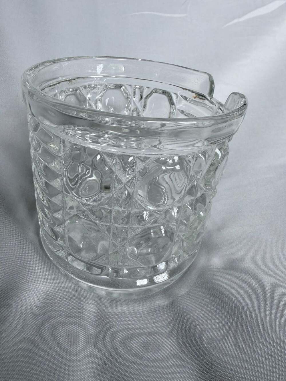 Vintage Federal Glass Windsor Button and Cane Clear Glass jam jar